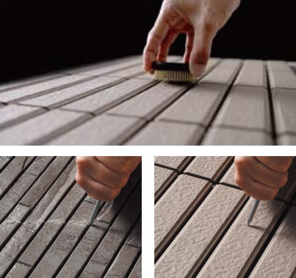 キズや衝撃、地震の揺れに強いタイル